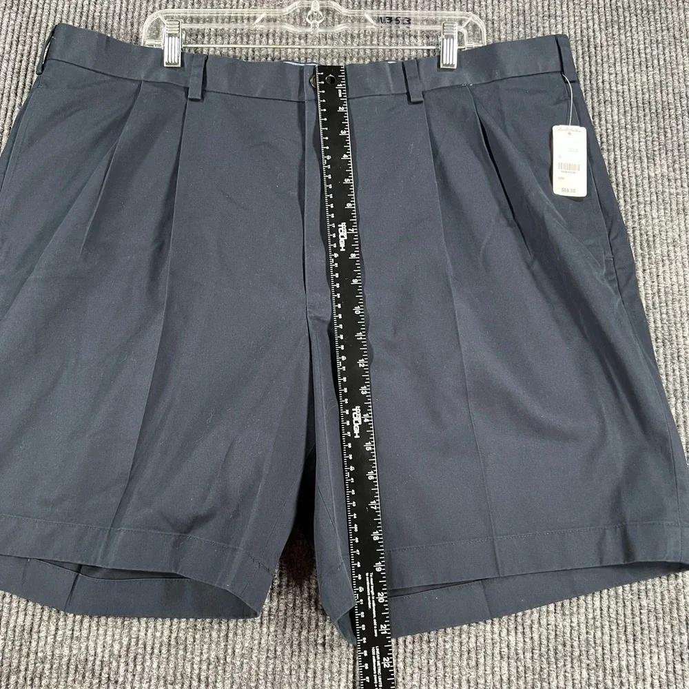 Brooks Brothers Elliot Shorts Mens 42 Blue Pleated Chino Casual Work Golf New